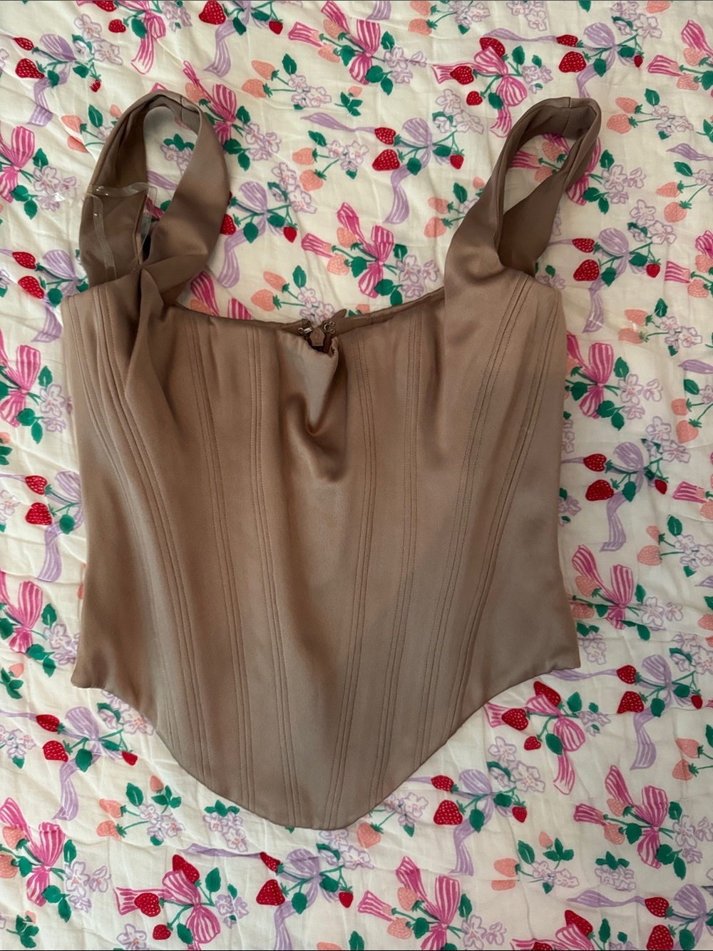 House of CB Taupe Satin Corset Camisole